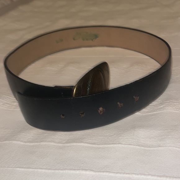 Vintage Leather Belt with Brass Buckle w/Engraved Floral Design. Made in Spain - Picture 4 of 6